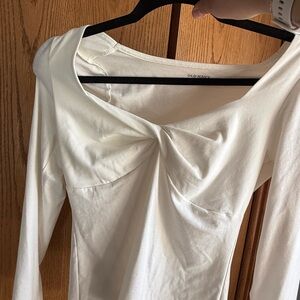 Old Navy Women's White Twist Front Long Sleeve Top
